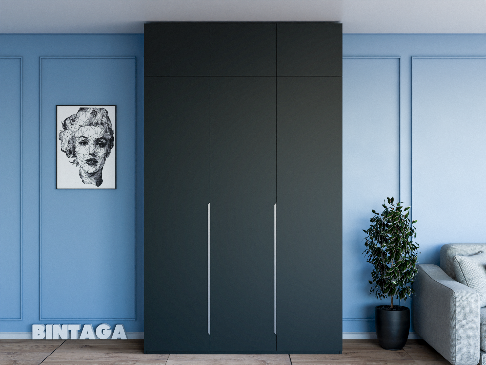 Пакс Альхейм 23 black (silver) ИКЕА (IKEA) изображение товара