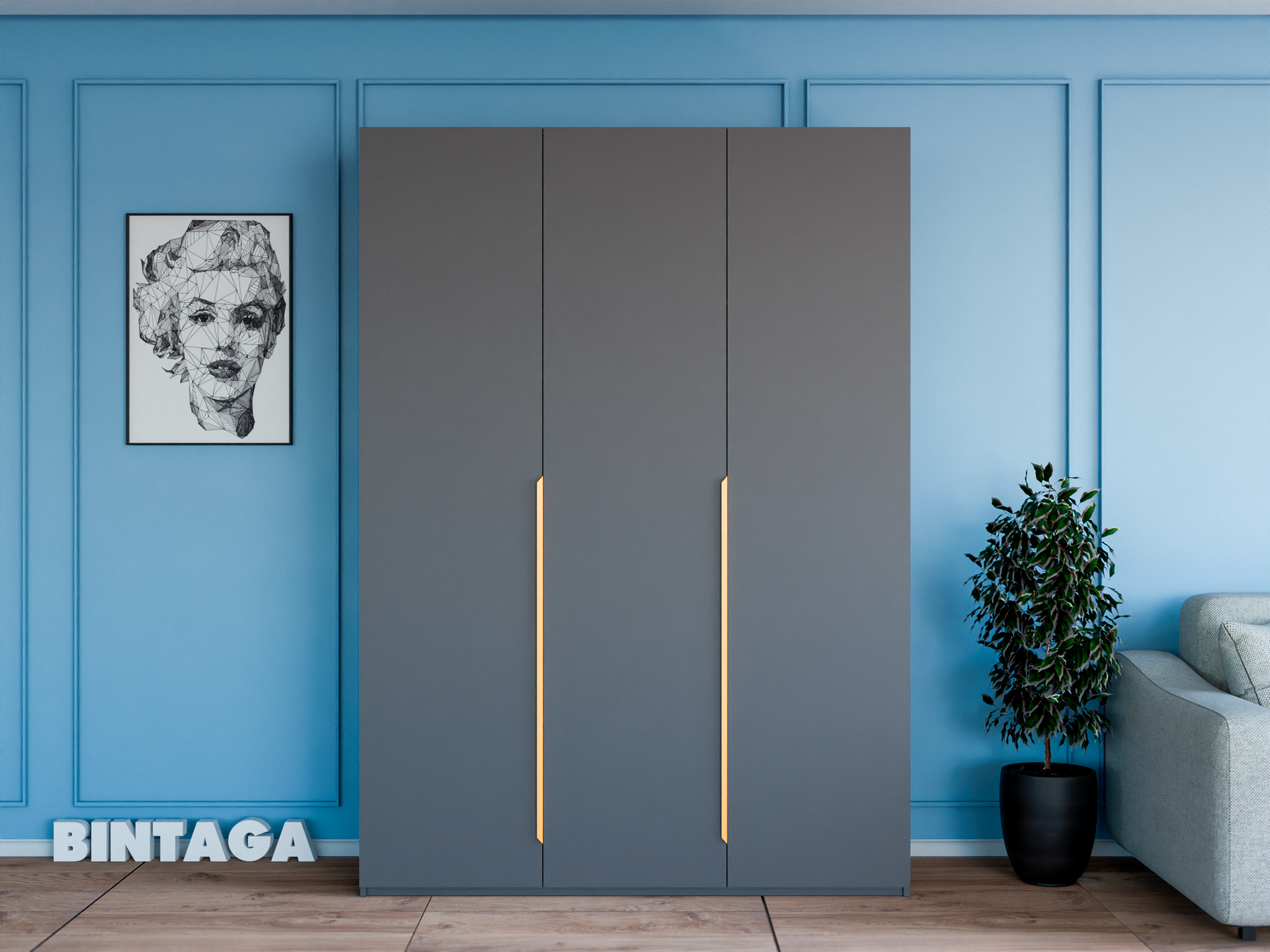 Пакс Альхейм 13 grey (gold) ИКЕА (IKEA) изображение товара