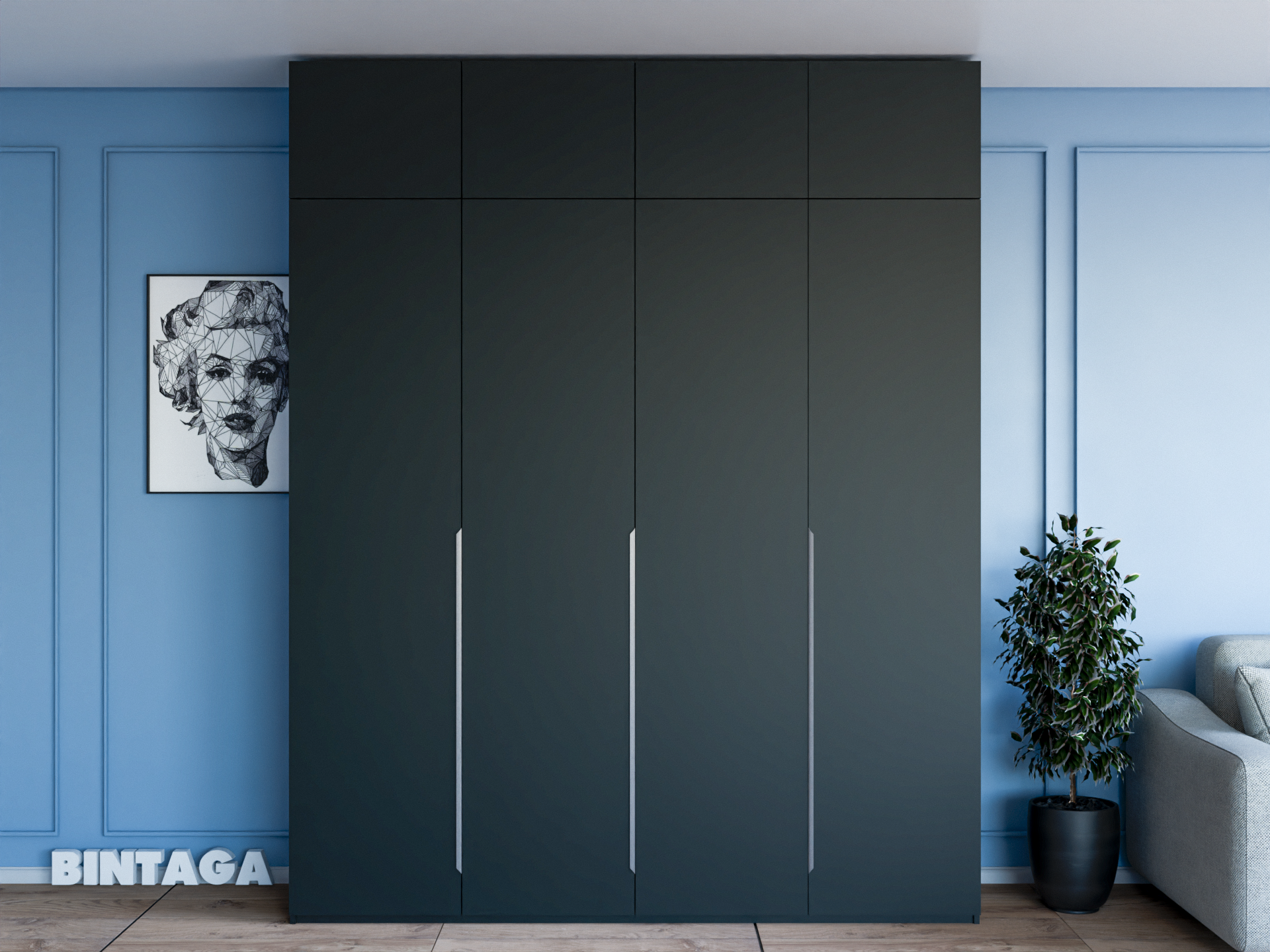 Пакс Альхейм 24 black (silver) ИКЕА (IKEA) изображение товара