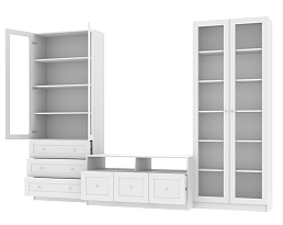 Изображение товара Билли 374 white ИКЕА (IKEA) с тумбой под телевизор на сайте bintaga.ru